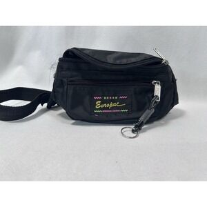 Vintage Europac Waist Fanny Pack Black 5 Pockets